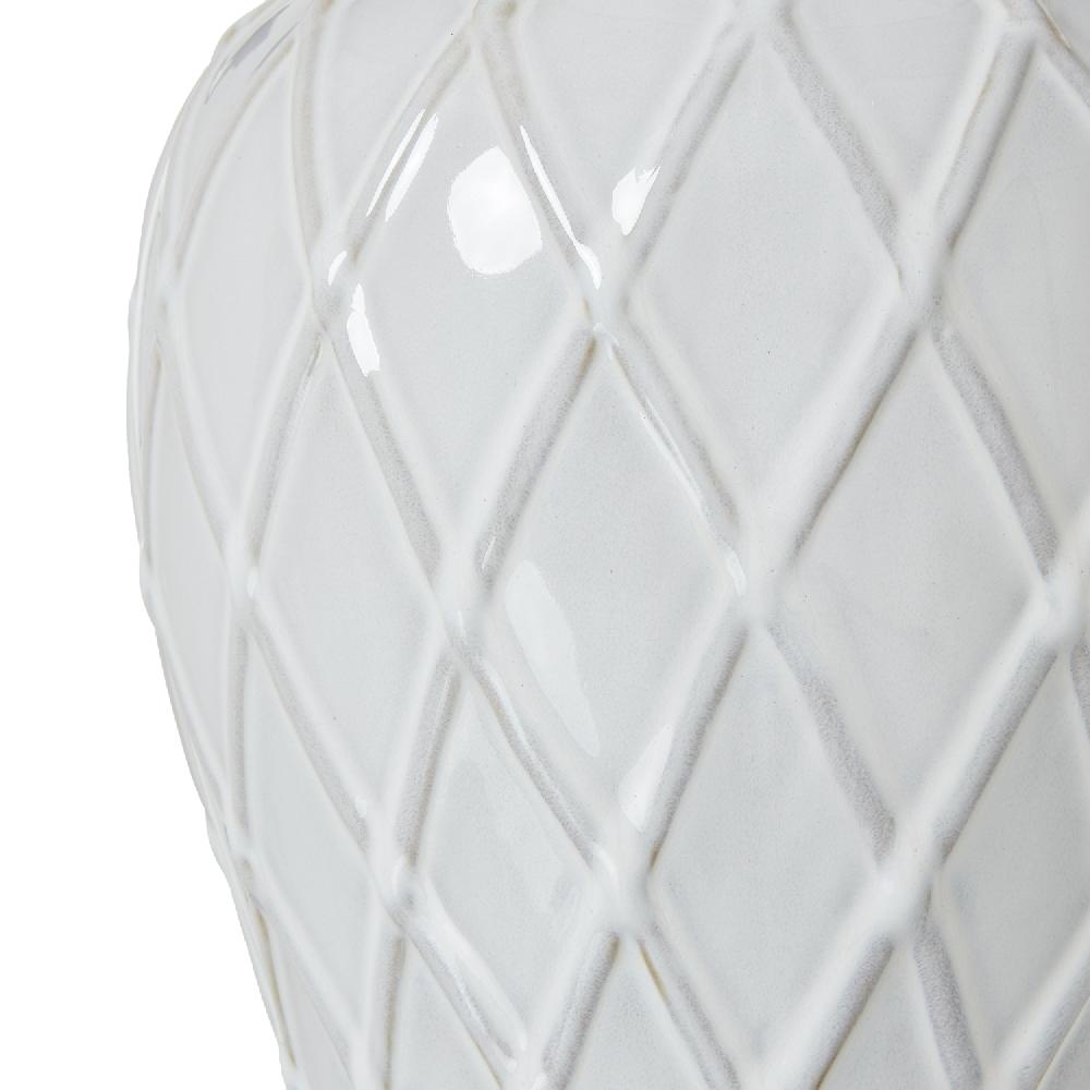 Hill Interiors White Ceramic Ginger Jar Lamp With Linen Shade
