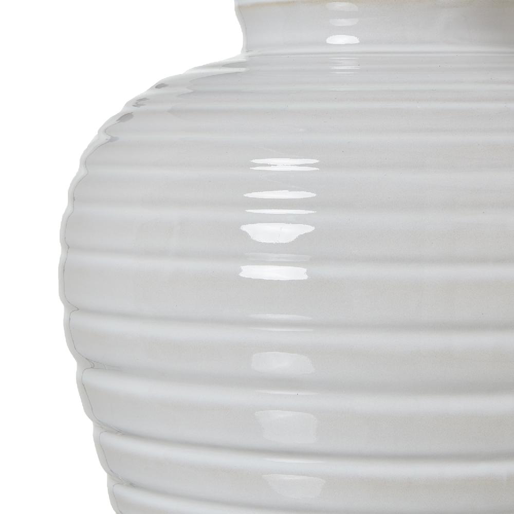 Hill Interiors White Ceramic Pot Lamp With Linen Shade