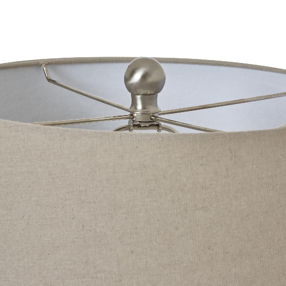 hill interiors White Ceramic Pot Lamp With Linen Shade