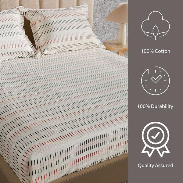 himêya Himeya 100% Cotton 180 TC Bedsheet With 2 Pillow Covers - Symphony Mahogany Red
