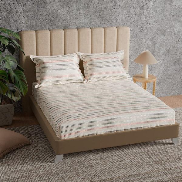 himêya Himeya 100% Cotton 180 TC Bedsheet with 2 Pillow Covers - Symphony Mahogany Red