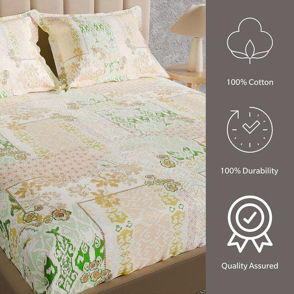 Himêya Himeya 100% Cotton 200 TC Bedsheet With 2 Pillow Covers - Charcoal Grey