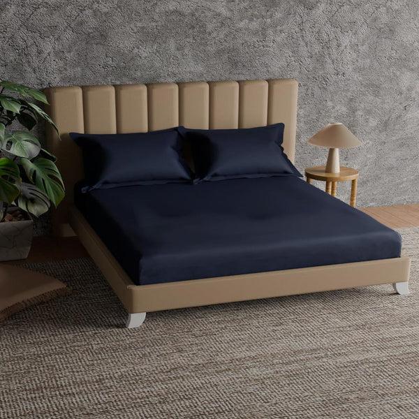 Himêya Himeya 100% Cotton 200 TC Bedsheet With 2 Pillow Covers -Medieval Blue