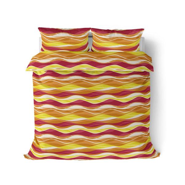 Himêya Himeya 100% Cotton Bold & Beyond 120 TC King Size Sheet Set - Sunset Orange