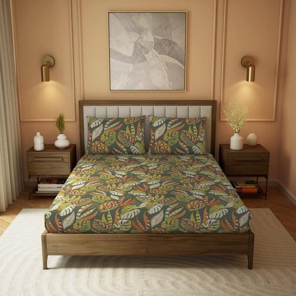 himêya Himeya 100% Cotton Botanical Wonder 180 TC Percale Print King Size Flat Sheet Set - Green Valley himêya Himeya 100% Cotton Botanical Wonder 180 TC Percale Print King Size Flat Sheet Set - Green Valley