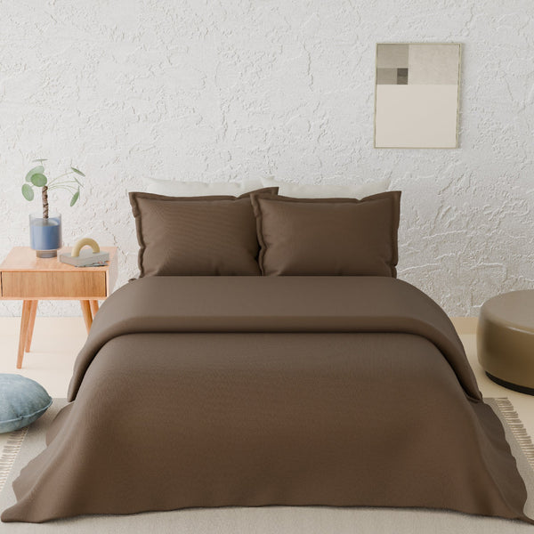 himêya Himeya 100% Cotton Elements 190 TC Double Size Duvet Cover - Espresso