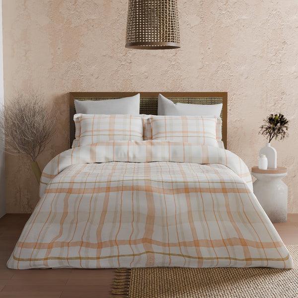 Himêya Himeya 100% Cotton Landscape 210 TC King Size Sheet Set - Neutral Sand