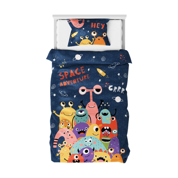 Himêya Himeya 100% Cotton Play 180 TC Double Size Sheet Set - Monster Mash