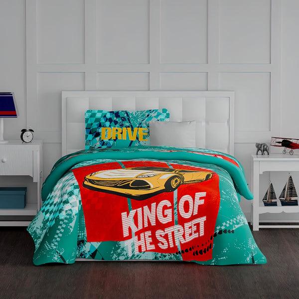 himêya Himeya 100% Cotton Play 180 TC Double Size Sheet Set - Speed Time