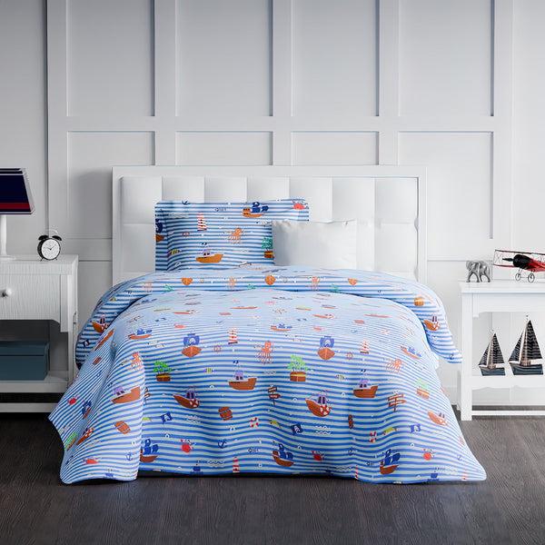 Himêya Himeya 100% Cotton Play 180 TC Double Size Sheet Set - Sea Pirate