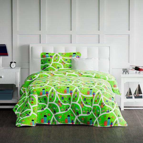 himêya Himeya 100% Cotton Play 180 TC Double Size Sheet Set - City Life