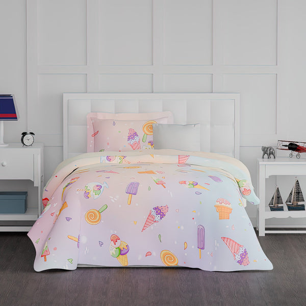 himêya Himeya 100% Cotton Play 180 TC Double Size Sheet Set - Icecream Sundae