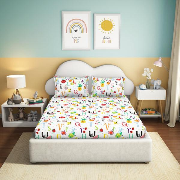 himêya Himeya 100% Cotton Play 180 TC Percale Print Double Size Flat Sheet Set - Fruit Punch