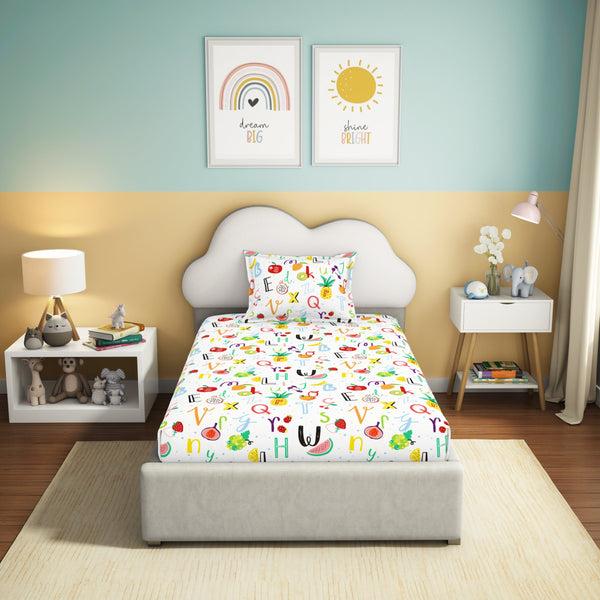 himêya Himeya 100% Cotton Play 180 TC Percale Print Single Size Flat Sheet Set - Fruit Punch