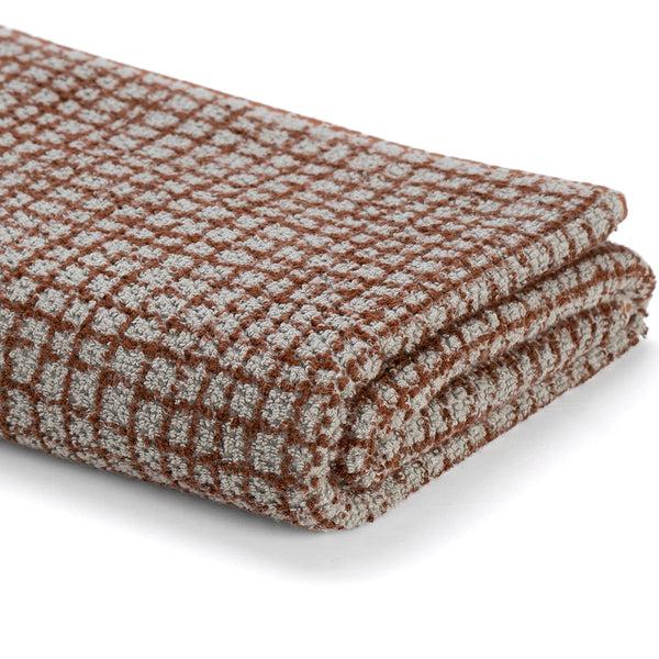 himêya Himeya 100% Cotton Terry Madras 1 Piece Bath Towel 75 X 150 CM (Brown earth)