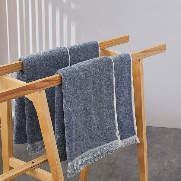 himêya Himeya 100% Cotton Terry Melange 1 Piece Bath Towel 75 X 150 CM (Vinatage indigo)