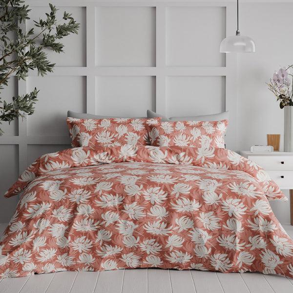 Himêya Himeya 100% Cotton Tropical Garden 120 TC King Size Sheet Set - Rosewood