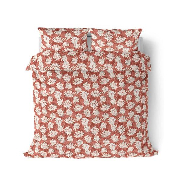 Himêya Himeya 100% Cotton Tropical Garden 120 TC King Size Sheet Set - Rosewood