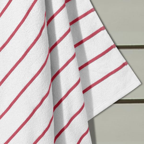 Himêya Himeya Comfort Ribbon Stripe 300 GSM Bath Towel - Chili Red