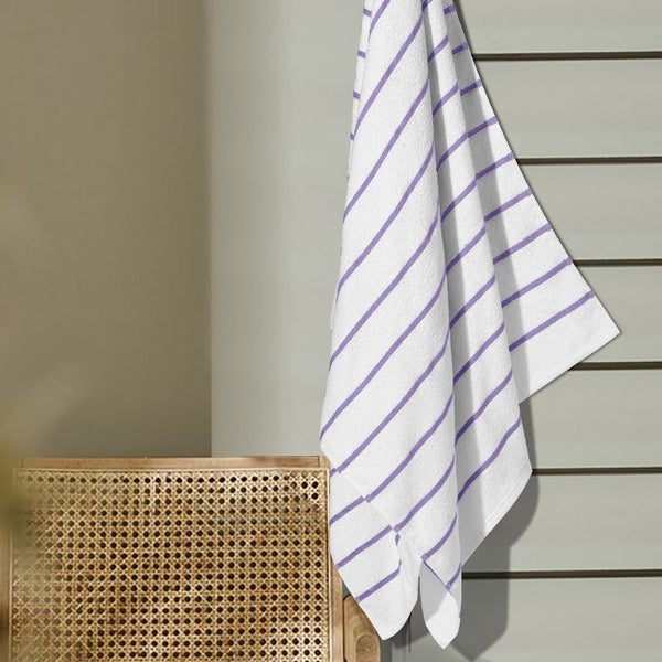 Himêya Himeya Comfort Ribbon Stripe 300 GSM Bath Towel - Fresh Lavender