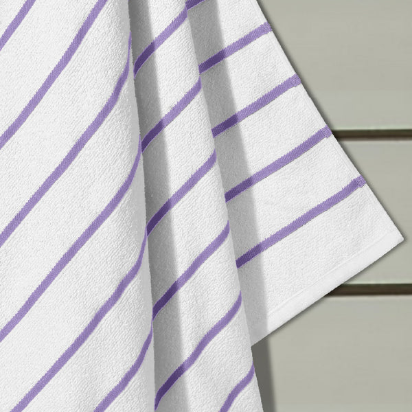 Himêya Himeya Comfort Ribbon Stripe 300 GSM Bath Towel - Fresh Lavender