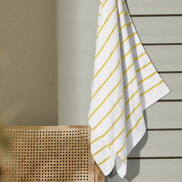 Himêya Himeya Comfort Ribbon Stripe 300 GSM Bath Towel - Sunshine Yellow