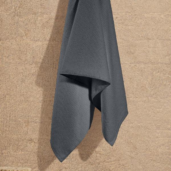 himêya Himeya Comfort Waffle Grid 360 GSM Bath Towel - Grayscale