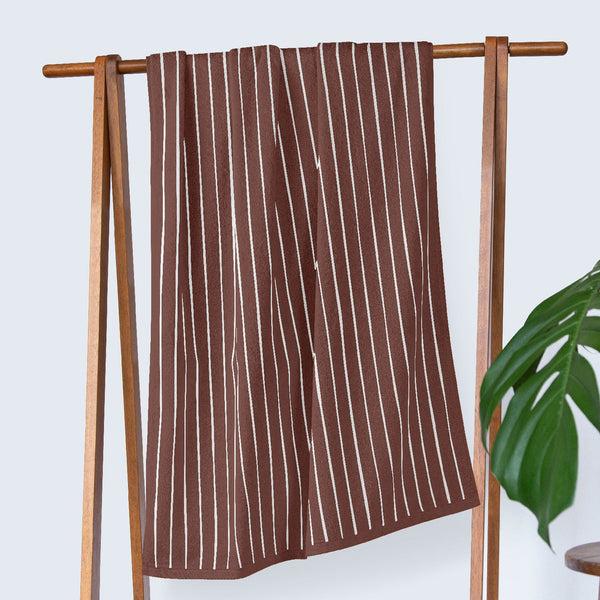 Himêya HimeyaElite Pin Stripe 350 GSM Bath Towel - Chocolate Brown
