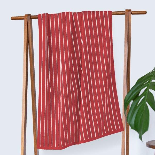 Himêya HimeyaElite Pin Stripe 350 GSM Bath Towel - Fire Red