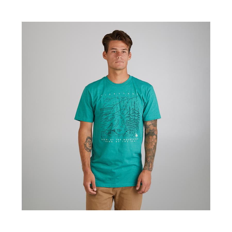 Hippytree Howling Tee Heather Green
