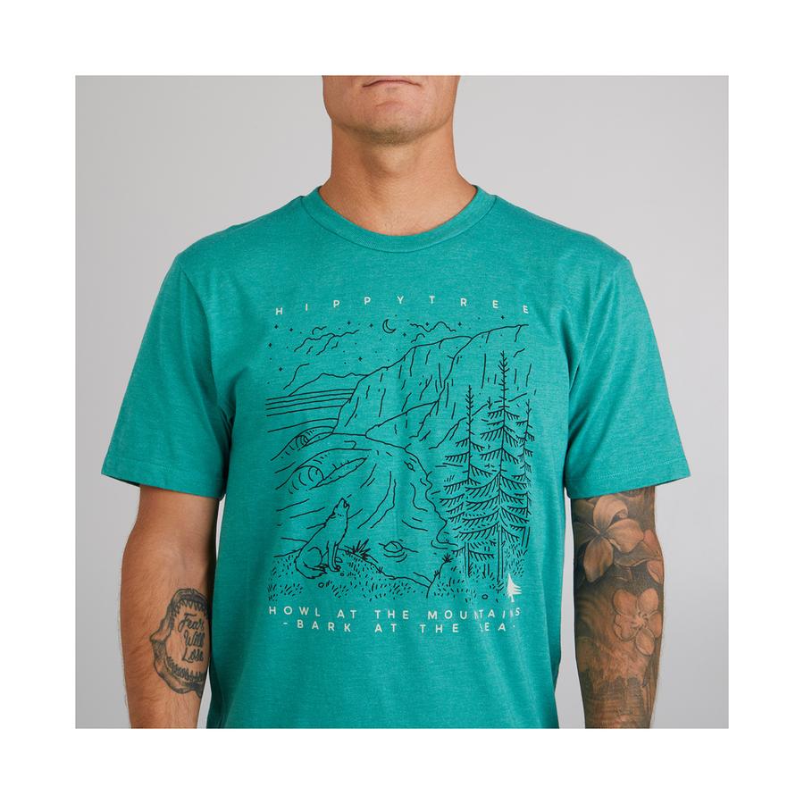 Hippytree Howling Tee Heather Green