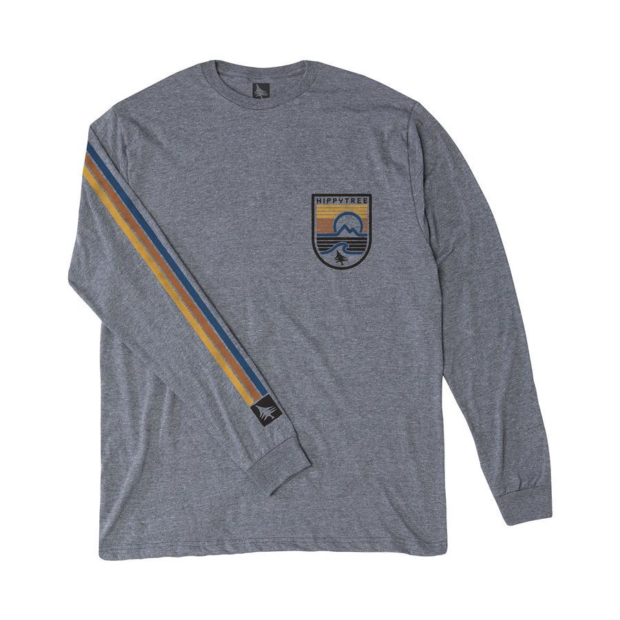 Hippytree Seastripe Long Sleeve Tee Heather Grey