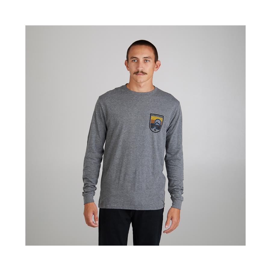 Hippytree Seastripe Long Sleeve Tee Heather Grey