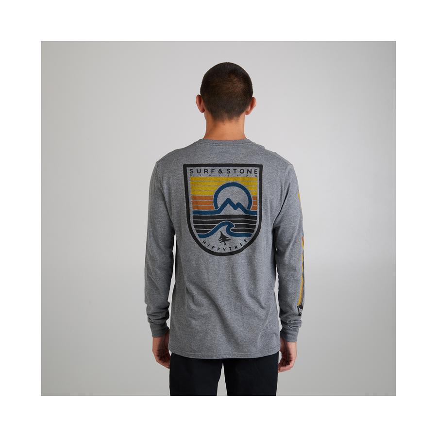 Hippytree Seastripe Long Sleeve Tee Heather Grey