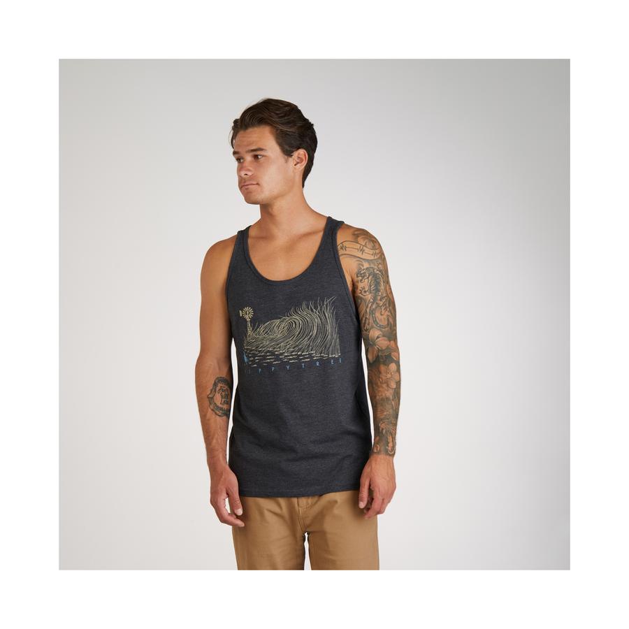 Hippytree Windbreak Tank Heather Charcoal