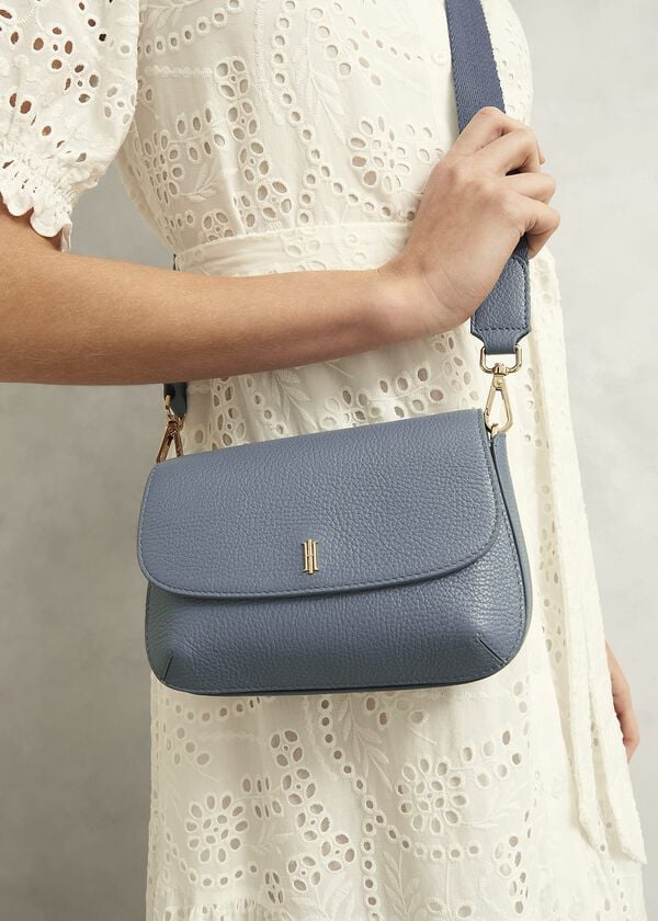 Hobbs Berwick Leather Crossbody Bag Cornflower Blue
