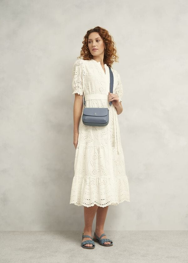 Hobbs Berwick Leather Crossbody Bag Cornflower Blue