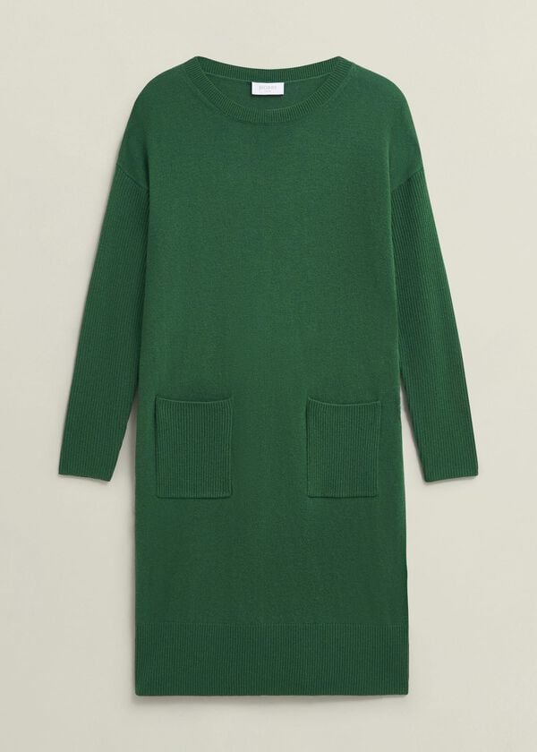 Hobbs Devora Knitted Dress With Cashmere Verdent Green