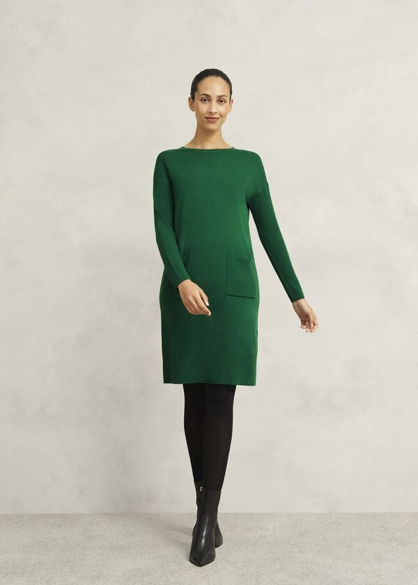 hobbs Devora Knitted Dress With Cashmere Verdent Green