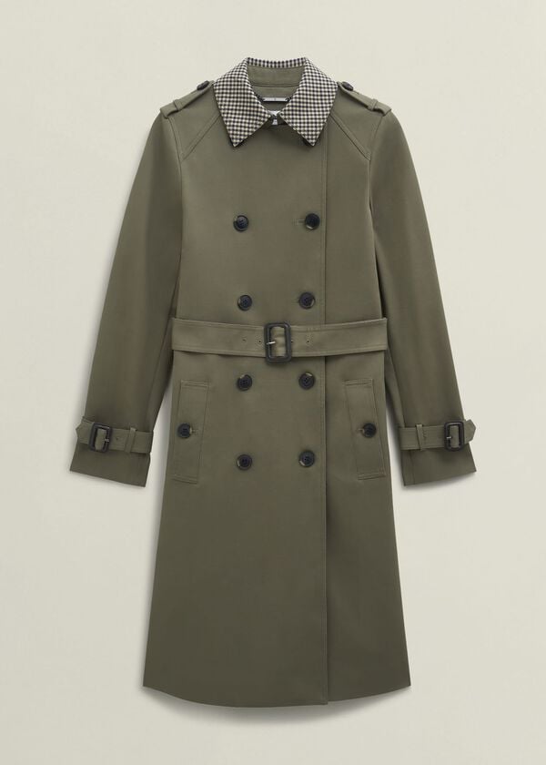 Hobbs Etty Shower Resistant Trench Coat Olive Green