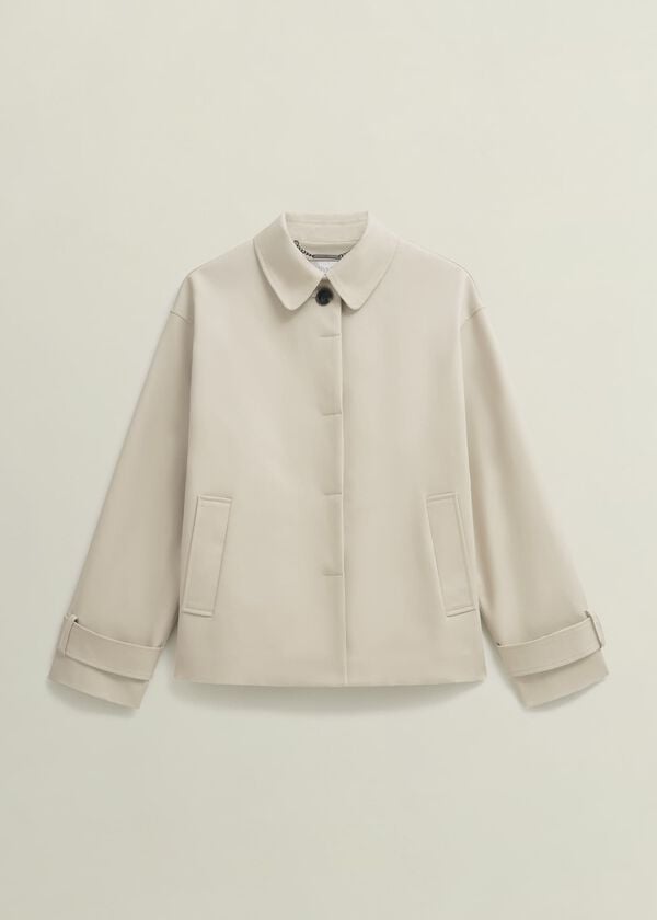 Hobbs Frida Shower Resistant Short Trench Coat Buff Grey