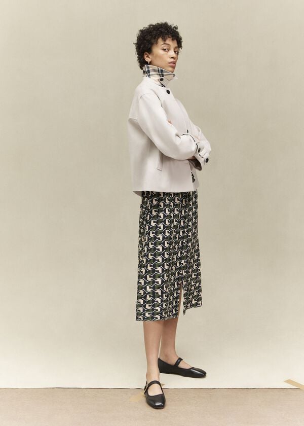 hobbs Frida Shower Resistant Short Trench Coat Buff Grey