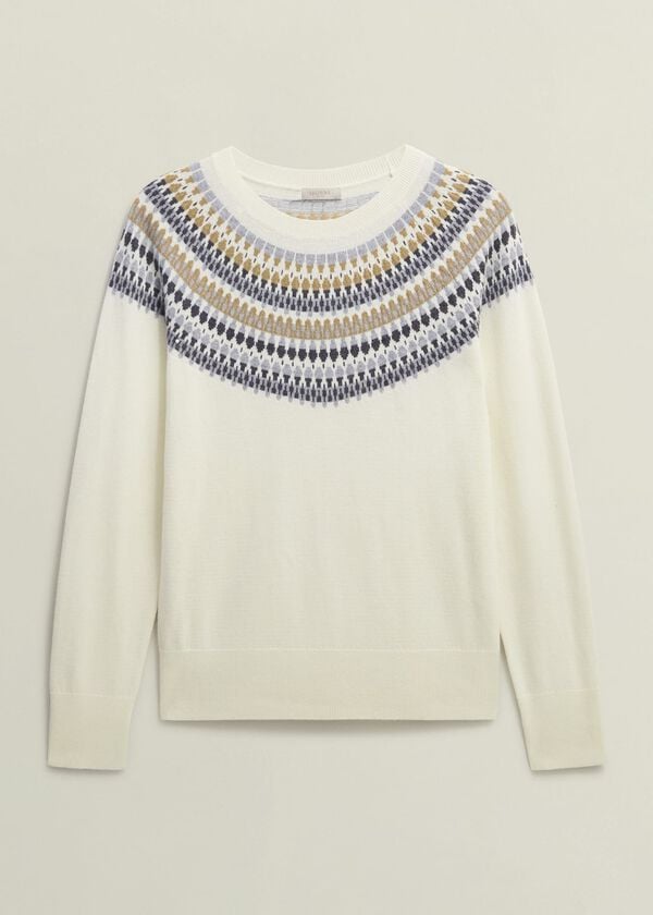 Hobbs Greta Fairisle Jumper With Cashmere Ivory Multi
