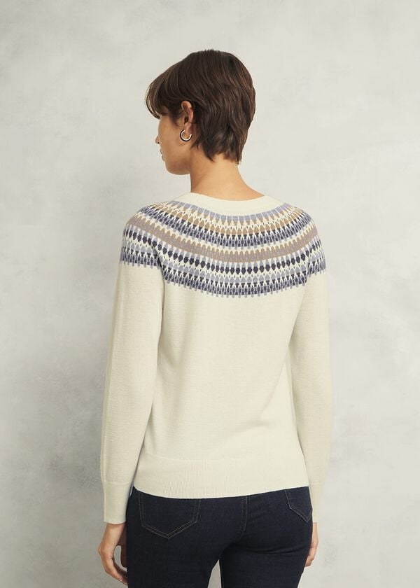Hobbs Greta Fairisle Jumper With Cashmere Ivory Multi