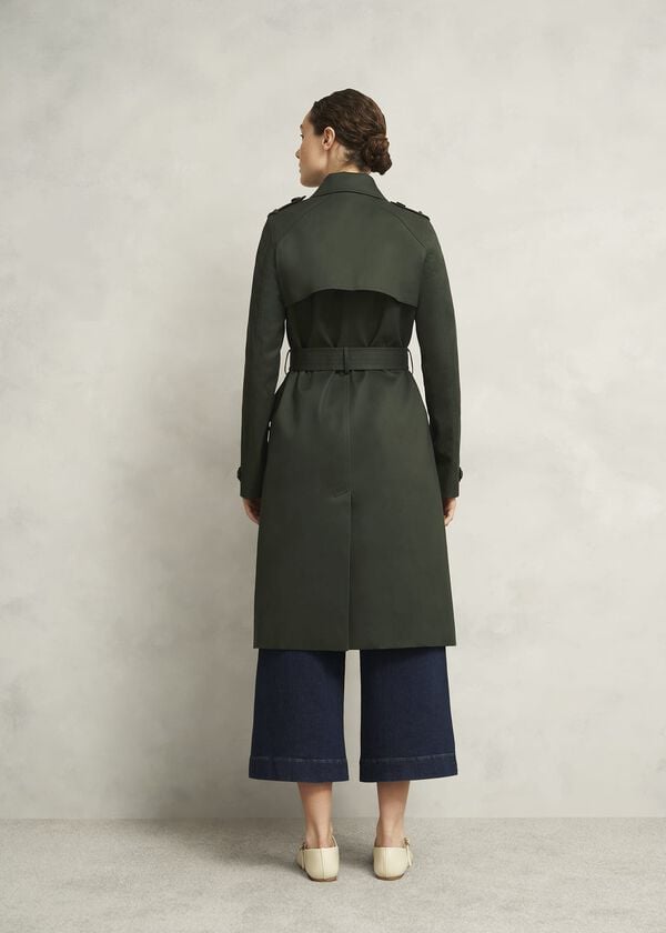 Hobbs Hallie Shower Resistant Trench Coat Woodland Green