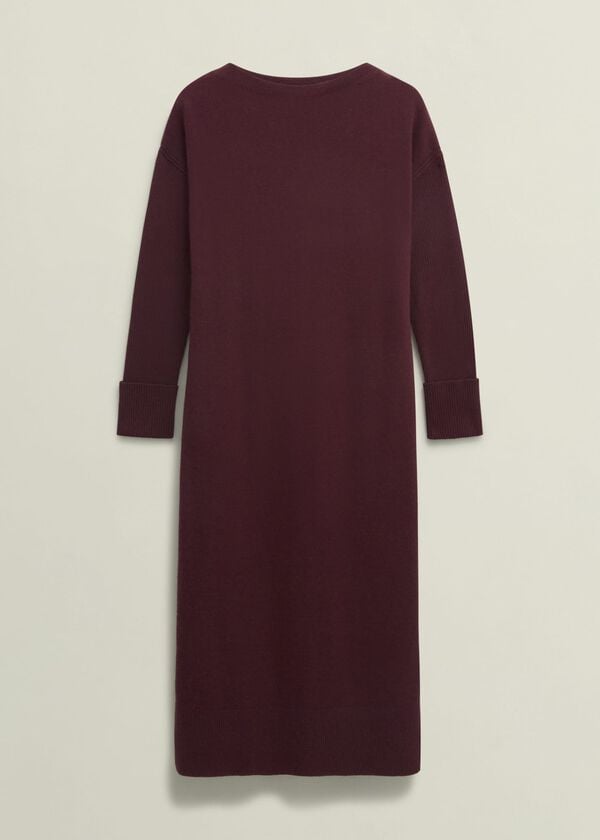Hobbs Hartsfirth Knitted Dress With Cashmere Cocoa Brown