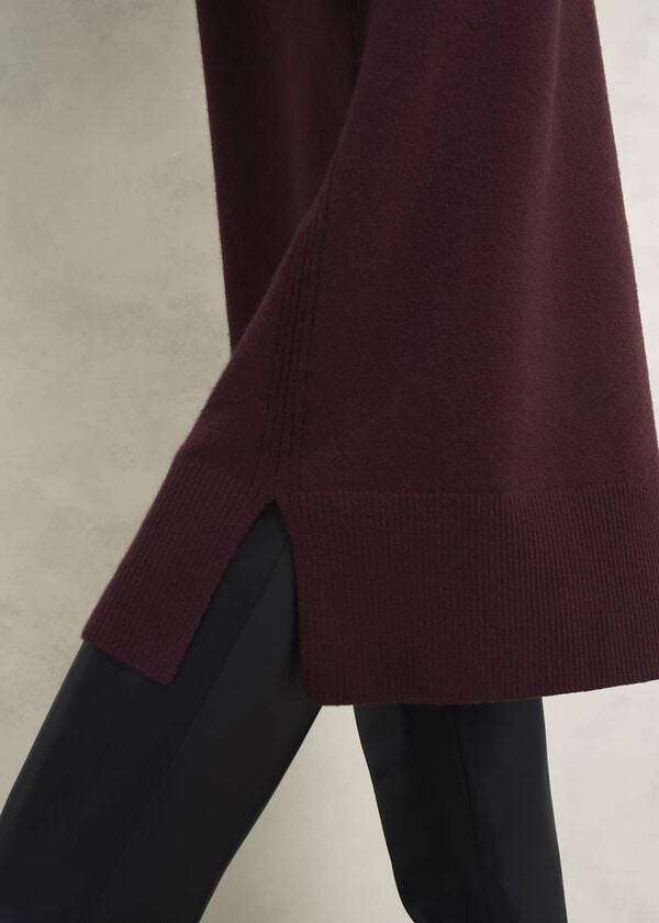 Hobbs Hartsfirth Knitted Dress With Cashmere Cocoa Brown