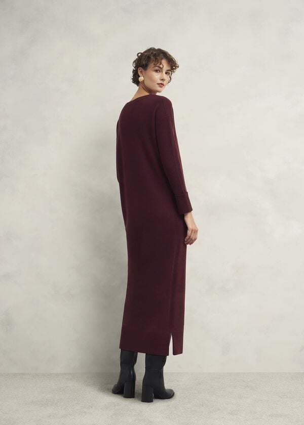 Hobbs Hartsfirth Knitted Dress With Cashmere Cocoa Brown