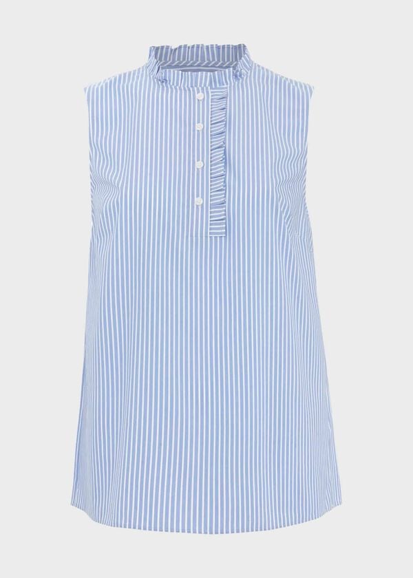 Hobbs Abbie Blouse Blue Ivory