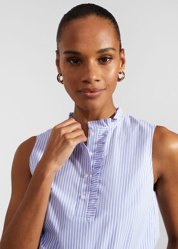 Hobbs Abbie Blouse Blue Ivory